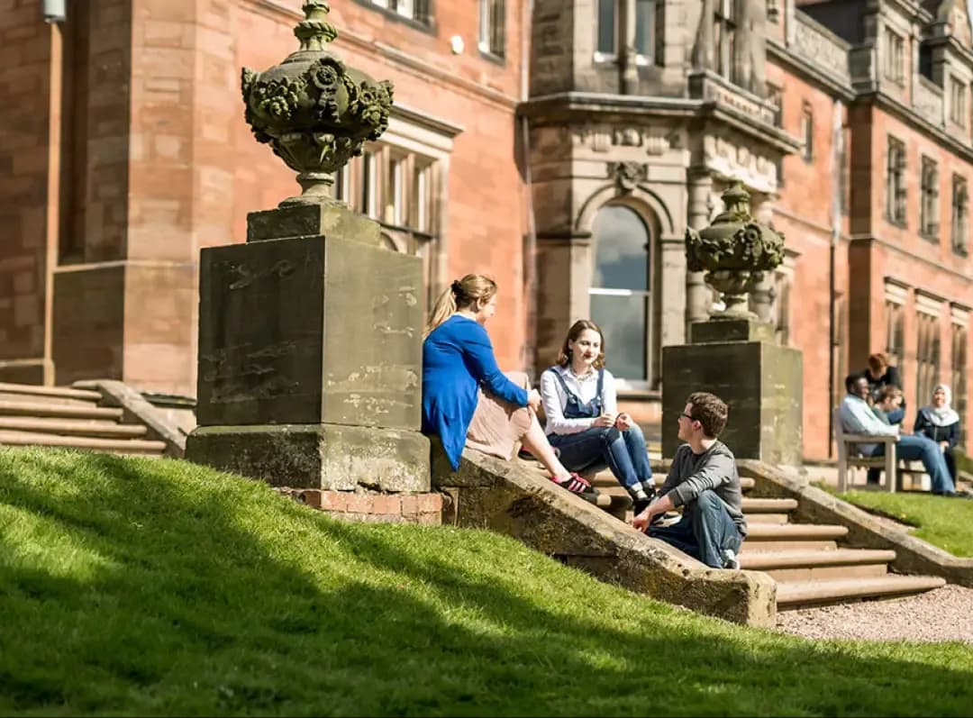 Keele University, student chill at campus garden